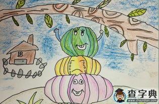 吃瓜蜡笔画,趣味横生的视觉盛宴